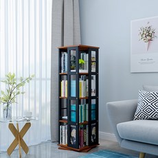 고급형 회전 벽장 원목 lp판 cd dvd 수납장 장식장 보관 보관함 원목 엔틱 인테리어 금속, 4 층 블랙 티크 보드