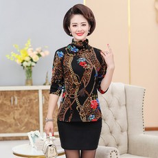 우리우리 10 중년 엄마 가을 겨울옷 모임 50-60대 기모 티셔츠-30401