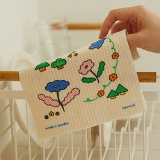 스웨덴 헴마 오가닉 셀룰로오스 주방 행주 빨아쓰는 면 키친크로스 레귤러, 1개, 스위티 폰드, 1개입