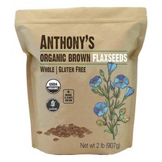 Anthony's Brown Whole Flaxseed 안토니스 브라운 통 아마씨 유기, 1개