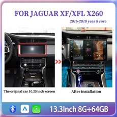 안드로이드 오토 올인원 재규어 XF XFL X260 2016-2018 용 GPS 라디오 멀티미디어 플레이어 무선 카플레이 자동차 OEM 메뉴 4G 11 13 인치, 없음, 3) XF XFL 64G big