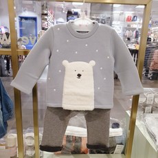 아가방 겨울 기모안감 남아 블루 상하세트