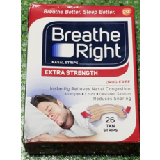 브리드 라이트 ORIGINAL BREATHE RIGHT 비강 스트립 초강력 약물 없음 26개 TAN 218483, 1개
