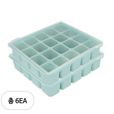 쁘띠누베 실리콘 멀티큐브 이유식 냉동용기 20구, 500ml, 오션 블루, 6개