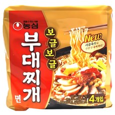 농심 보글보글 부대찌개면 127g, 4개