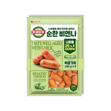 롯데 나트륨줄이기 의성마늘 순한 비엔나 X 2개 홈쿡 필수 아이템 2개입, 1개, 180g