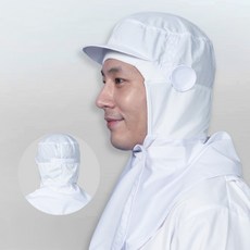 대박가운 DCA42 식품모자 (옆귀걸이+뒷찍찍이), DCA42_백색