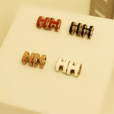 [1+1/한정수량] 명품스타일 변색없는 H 에이치 에폭시 써지컬스틸 우정 미니 팝 에르 귀걸이 목걸이 결혼식 하객 세트