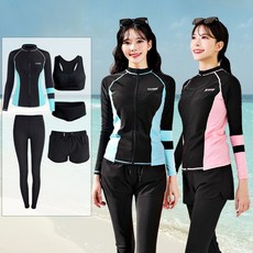 서프라이더 5종 풀세트 여성 블루라인 집업 래쉬가드 빅사이즈 SURFRIDER 프라이더 남녀 상하의 5종 풀세트 블루라인 집업 래쉬가드 빅사이즈 (상의+하의+레깅스+이너) /SURFRIDER