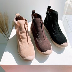말랑푹신 소가죽 스웨이드 앵클부츠 3.5cm 기모안감