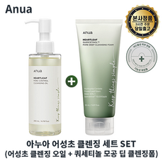 ANUA 아누아 쿼세티놀 모공 딥 클렌징 폼 + 클렌징 오일