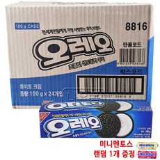 오레오 화이트크림100gx24개 미니멘토스 랜덤 1개증정, 100g, 24개