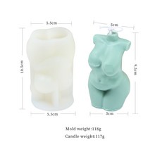 3D 패션 트렌드 실리콘 여성 바디 캔들 몰드 디자인 아트 사레안 통통 너디 비누, Breast cancer woman, 1개