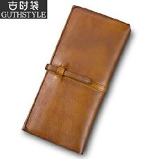 여자 지갑 여성 수제 가죽 소가죽 머니클립 빈티지 진피 롱 슬림