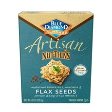 Blue Diamond 아몬드 크래커 크리스프 아마씨 120.5g(4.2온스), 1개, 120.5g