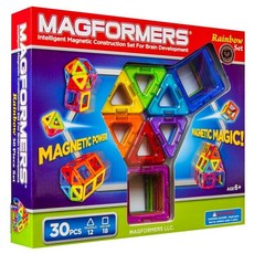 30 MAGFORMERS [30 [] 머그 포머 개 레인보우 세트 자석 블록 창조력을 키우는