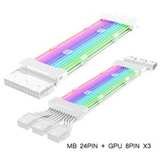 슬리빙케이블 RGB슬리빙케이블 2세트단 Jumpeak-컴퓨터 18AWG ARGB Sync PSU 전원 공급 장치 연장 케이블, 10 Kit B_01 Black