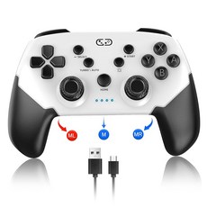 Switch/스위치 컨트롤러 2024 업그레이드 Bingoods switch 프로콘 무선 후면 버튼 포함 매크로 편집 자동 연사/연사 홀드 Bluetooth 5.0 접속 6축 자이