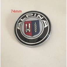 3D ALPINA 로고 자동차 전면 후드 엠블럼 82mm 후면 배지 74mm 휠 허브 캡 68mm 스티어링 스티커 45mm 고양이 링 1-7 개, 1pcs 74mm