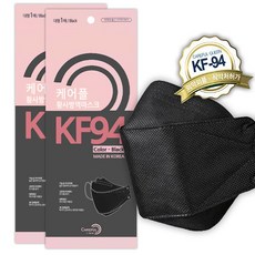 케어플 국산 KF94 마스크 대형 블랙 50매 황사마스크, 단품