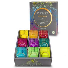 Creano 믹스 허브차 과일차 선물세트 ORGANIC HERBAL TEA 9가지 종류의맛, C. 90개 믹스 선물 세트, 1개