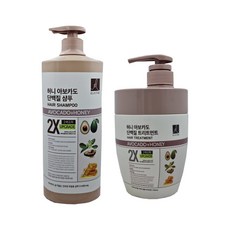 엘라스틴 허니 아보카도 단백질 2X 샴푸 1100ml 트리트먼트 700ml, 샴푸+트리트먼트