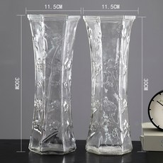 어반30 튤립 꽃병 화병 인테리어 뉴 슈퍼 사이즈 유리 투명 부귀죽 거, 매화꽃 30육각(2개장)