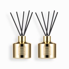  쿤달 퍼퓸 디퓨저 옐로우골드 에디션 200ml 2개 + 섬유스틱 10개 자스민우디향, 4세트 