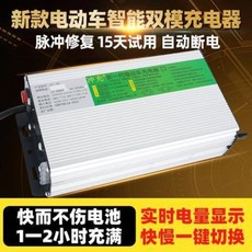 전기차 이동형 충전기 배터리충전기 전기차 배터리 급속충전기 48v20ah60v72v 건전지 자동차단 스마트 범용 급속충전, 01 48V [빠른 듀얼 모드 충전 + 자동