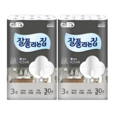 잘풀리는집 명작 시그니처 3겹 두루마리 휴지, 2개, 30롤
