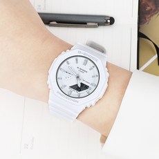 카시오 지샥 지얄오크 미니 화이트 다운사이징 카본코어 캐쥬얼 방수 시계