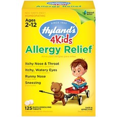 하이랜드 Hyland's 4 Kids Allergy Relief Ages 2-12 125 Quick-Dissolving Tablets
