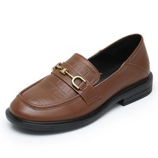 여성봄가을키높이가죽통굽구두