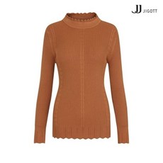 JJ지고트 물결넥 슬림핏 풀오버 니트 GJBR1KT41