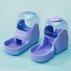 개 자동 급수기 피더 급수기 매달려 모바일 인공물 테디 정수기 고양이 애완 동물 용품, 【라일락 퍼플】 드링크  피더