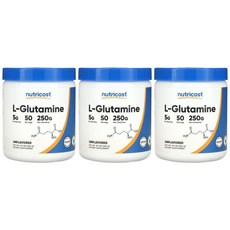 뉴트리코스트 엘 글루타민 파우더 분말 250g 3병 무맛 L Glutamine, 3개