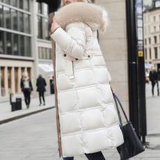 라페나 여성용 퍼 카라 롱패딩 점퍼 자켓