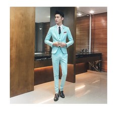 파파레이 봄가을 원버튼 남성 슬림 헤어컬 스승 양복 정장 신랑들러리 드레스