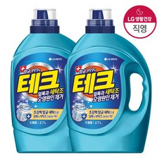 테크 세탁조 오염원인 제거 액체세제 2.7L 용기(드럼) x 2개, 단품