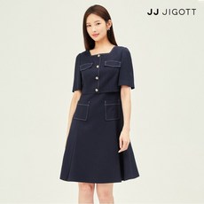 JJ지고트 배색 스티치 플레어 원피스 GP6M0OP941