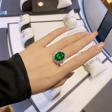 18k천연에메랄드반지