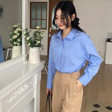 던스 자수 크롭 셔츠