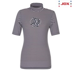 [JDX] 여성 잔스트라이프 반팔 하이넥 티셔츠(X2SMTSW93DN)