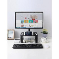 아이맥 듀얼 높은 모니터 받침대 데스크 테리어 우사거 PC 선반 가정용 사무실 거치대 스, 01 서랍형