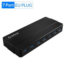 ORICO USB 3.0 고속 허브 12V 전원 어댑터 분배기 OTG 데스크탑 노트북 컴퓨터 액세서리 4 포트 7 usb hub 도킹스테이션 c타입 멀티허브, CHINA_7 Port UK Plug, 1개
