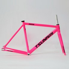 TSUNAMI 알루미늄 고정 기어 프레임 및 포크 트랙 픽시 자전거 세트 단일 속도 부품 SNM100 700C 49cm 52cm 55cm 58cm