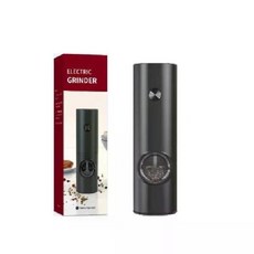소금후추 자동그라인더 LED 조명 향신료 조절 가능한 주방 도구, 블랙, 1개