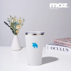 MOZ 스웨덴 세라믹 코팅 스텐 진공 머그컵 스텐머그컵 보냉 보온 머그컵, 1개, 470ml, 퓨어화이트