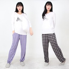 1+1 22FW 폭스 B타입 피치기모 시보리 잠옷 바지 2종세트 여성용