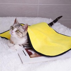 [알티피아] 극세사 펫타올 S 1P 퀵드라이 강아지 고양이 수건, 옐로우-S